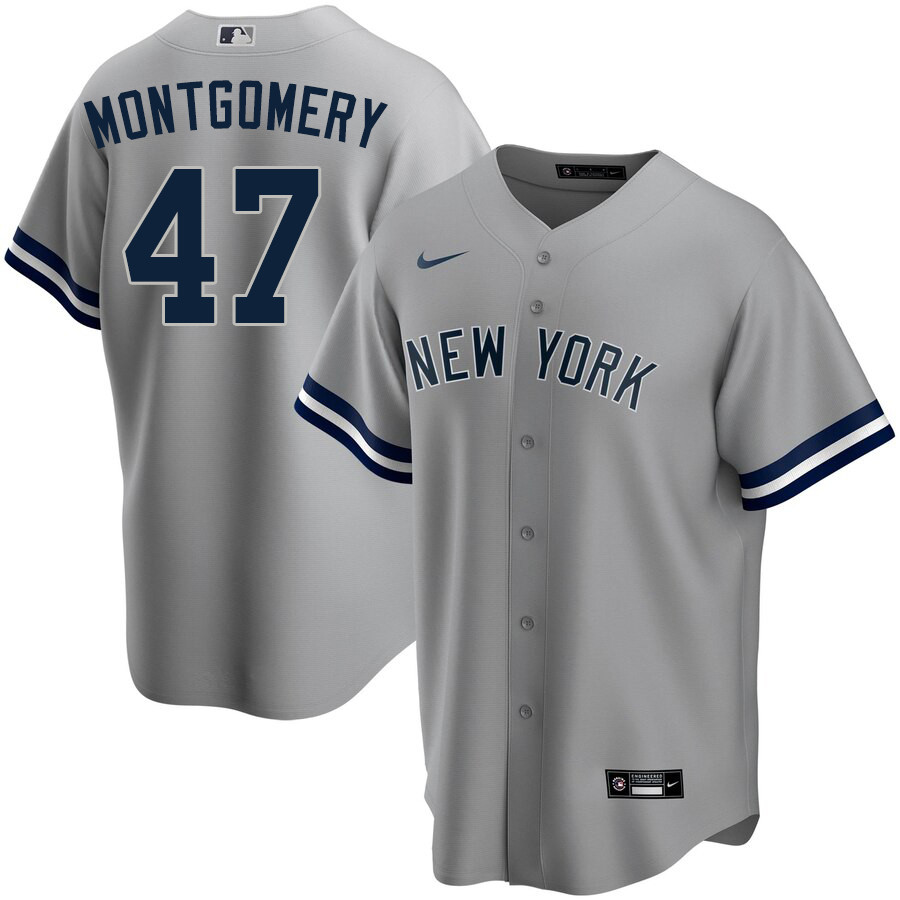 2020 Nike Men #47 Jordan Montgomery New York Yankees Baseball Jerseys Sale-Gray